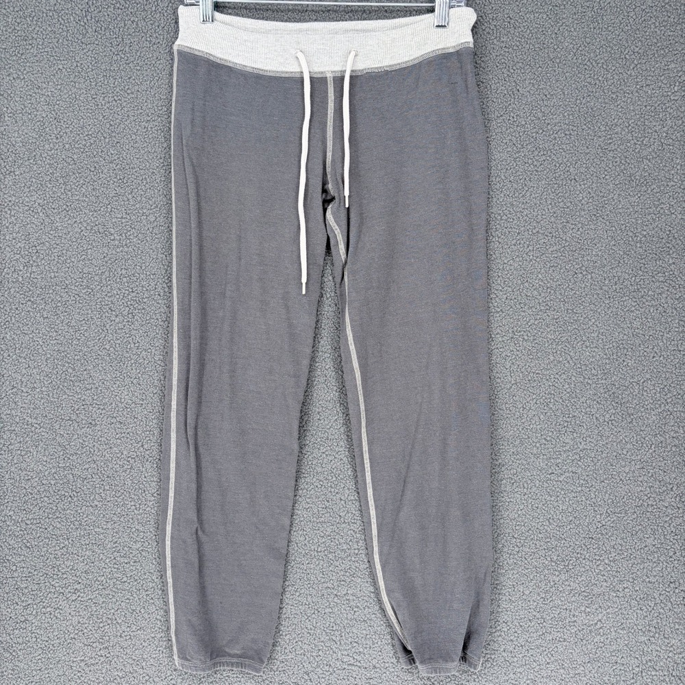Monrow Womens Gray Drawstring Jogger Sweatpants Size XS Contrast Stitching